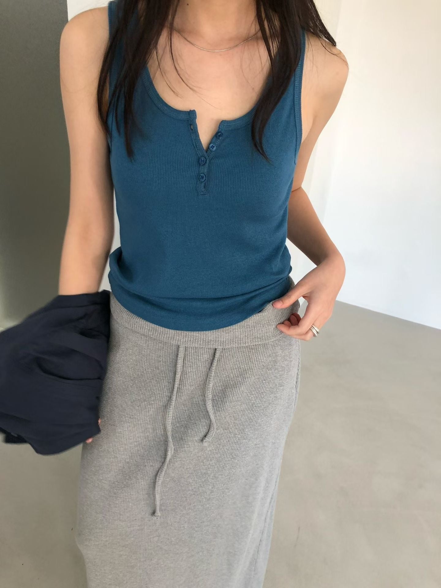 華夫格直筒長裙 (3 Colors)