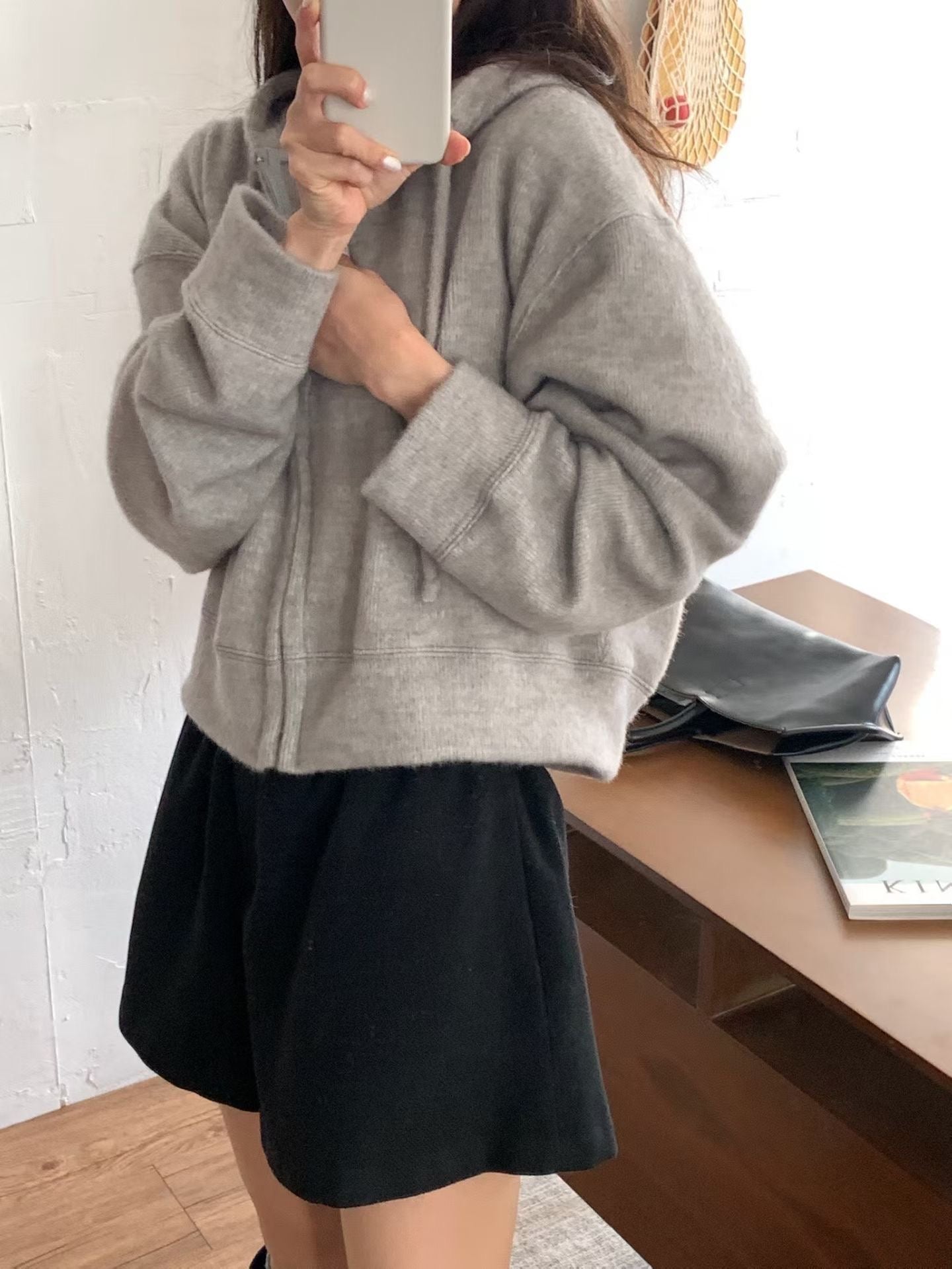 針織連帽外套 (2色)