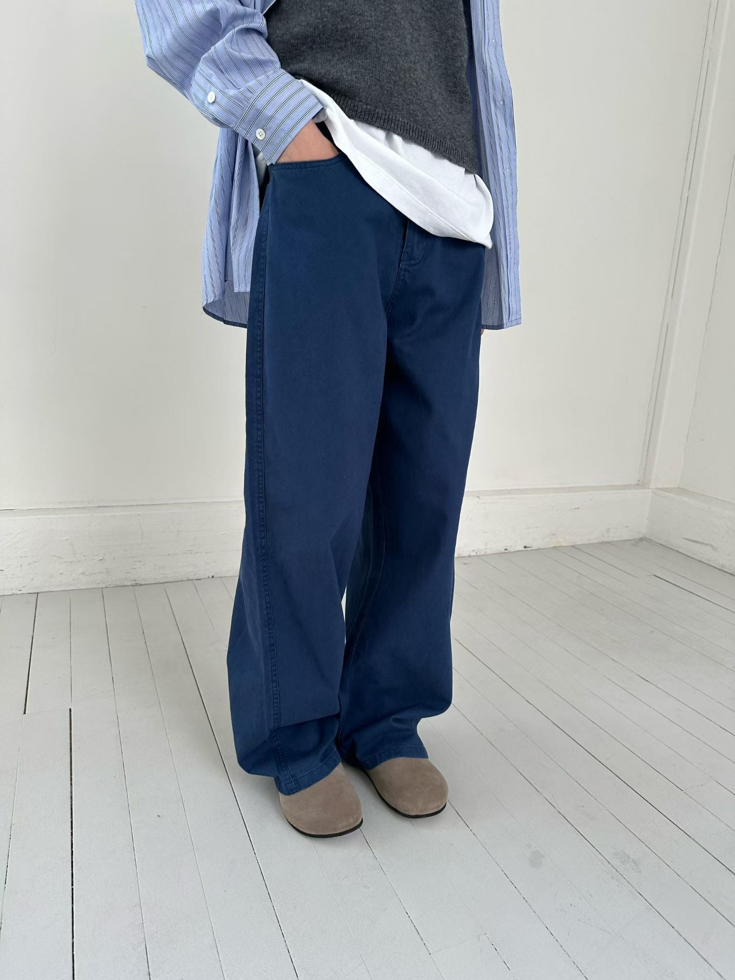 簡約淨色長褲 3色