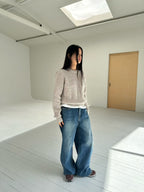 復古內刷毛牛仔褲