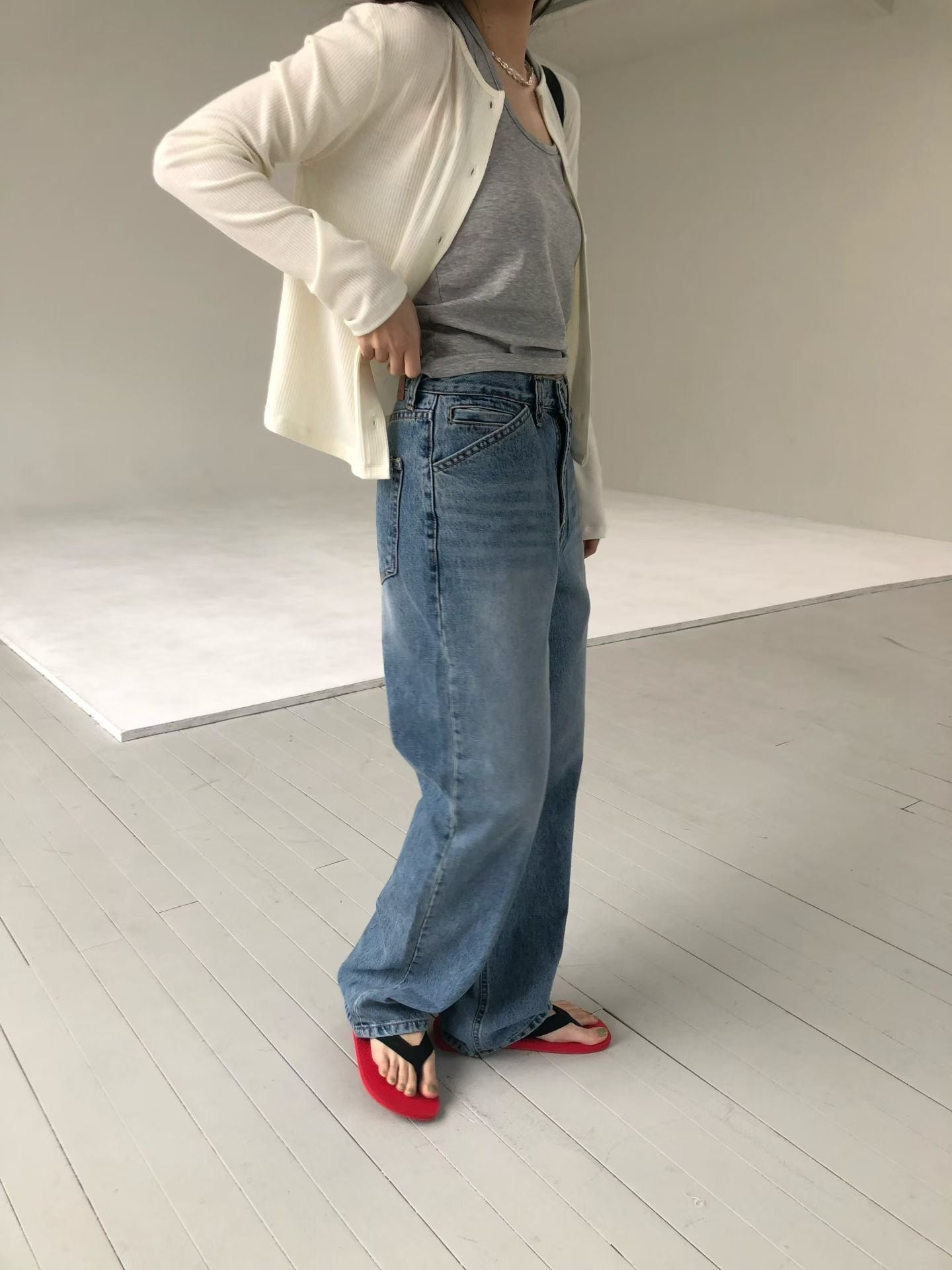 日常休閒落地牛仔褲