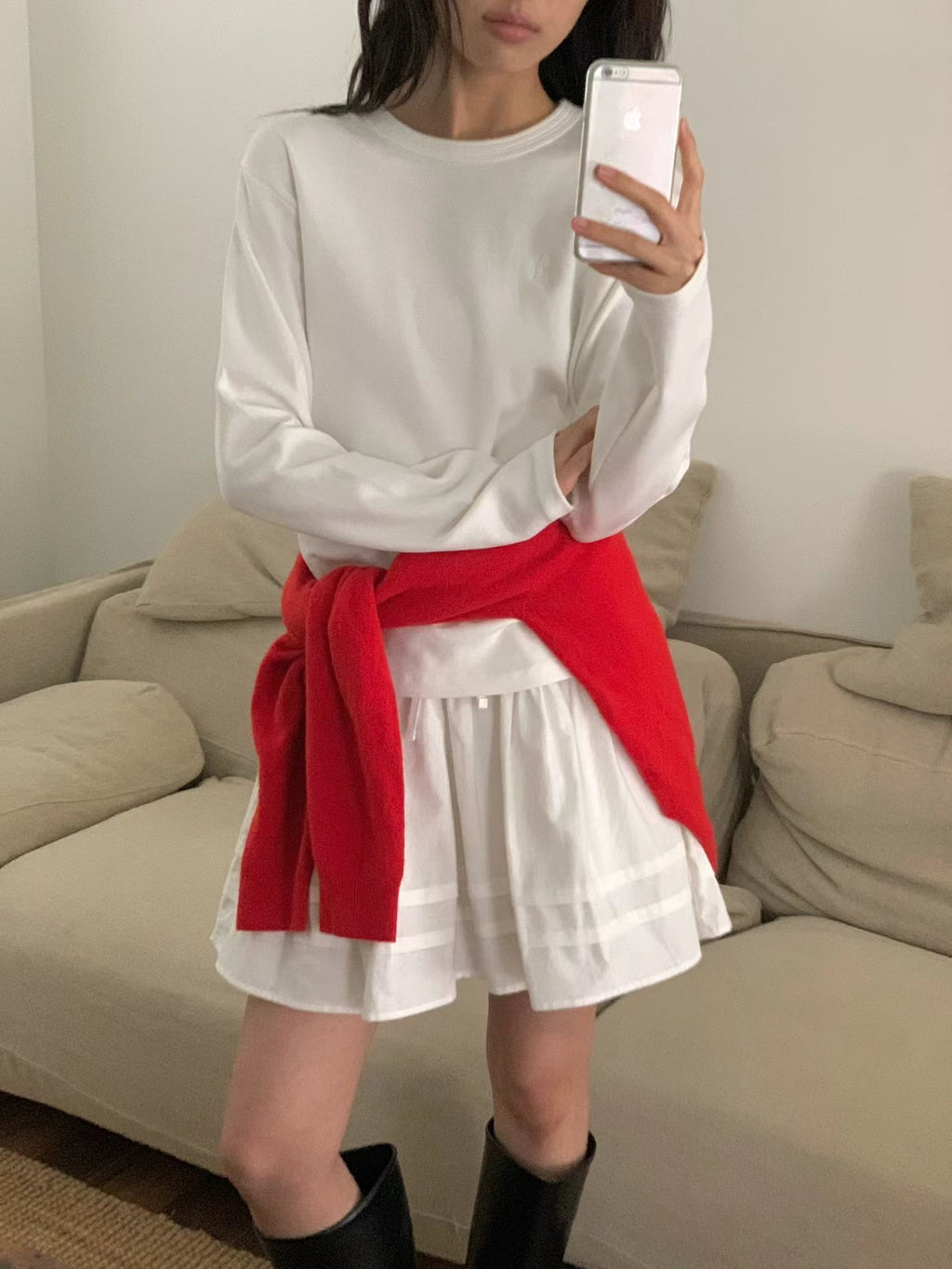 圓領淨色長袖Tee 3色