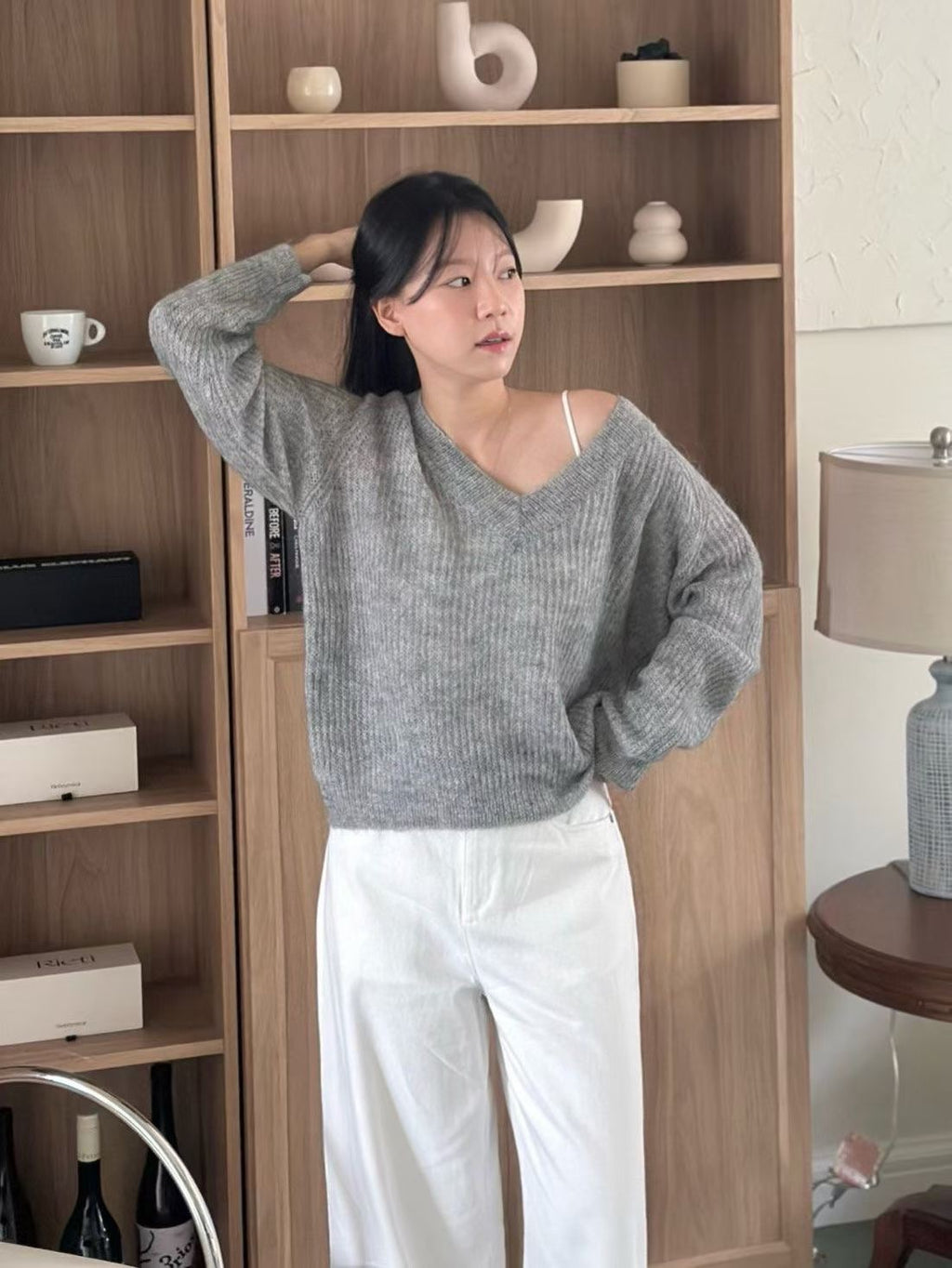 V領針織上衣 4色