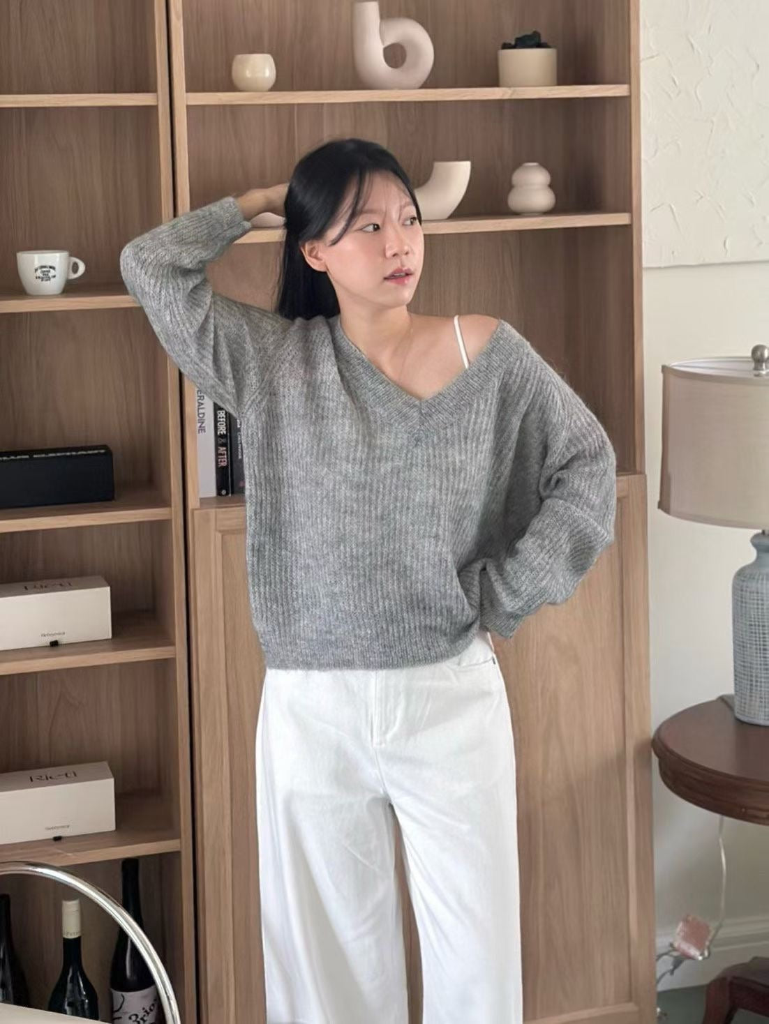 V領針織上衣 4色