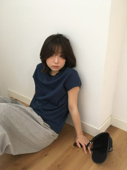 顯瘦小飛袖圓領綿質Tee (6 Colors)