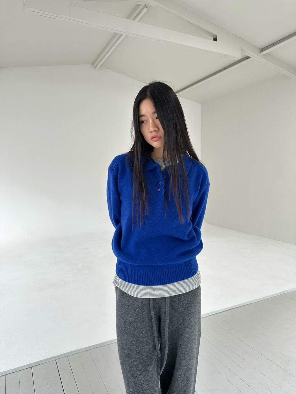 翻領針織上衣 4色