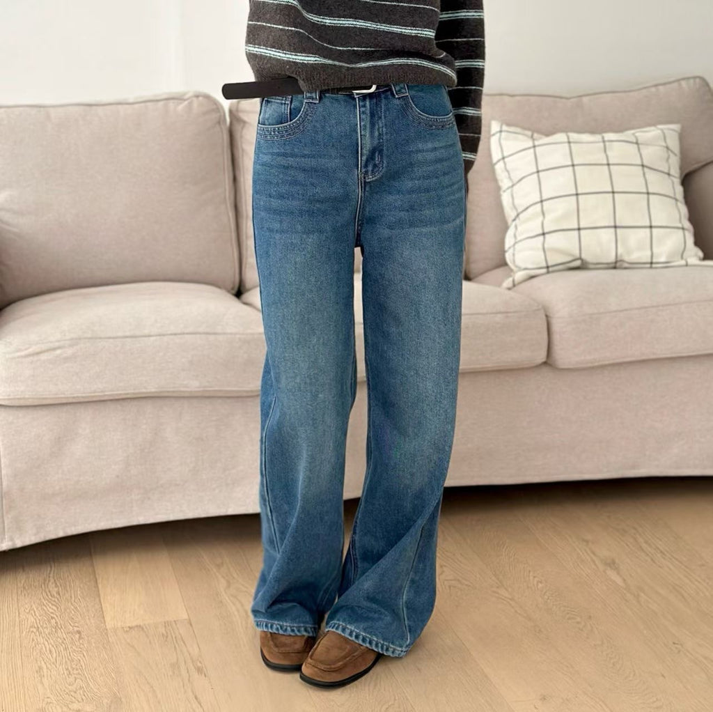 百搭高腰牛仔褲