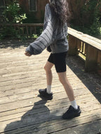 翻領條紋針織上衣 3色