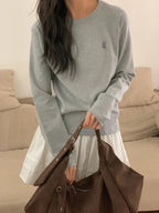 圓領淨色長袖Tee 3色