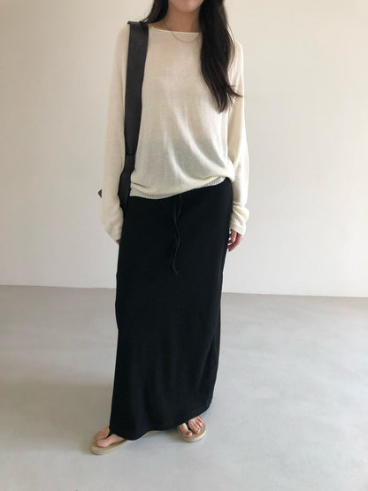 華夫格直筒長裙 (3 Colors)