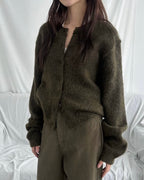 馬海毛圓領針織外套 4色