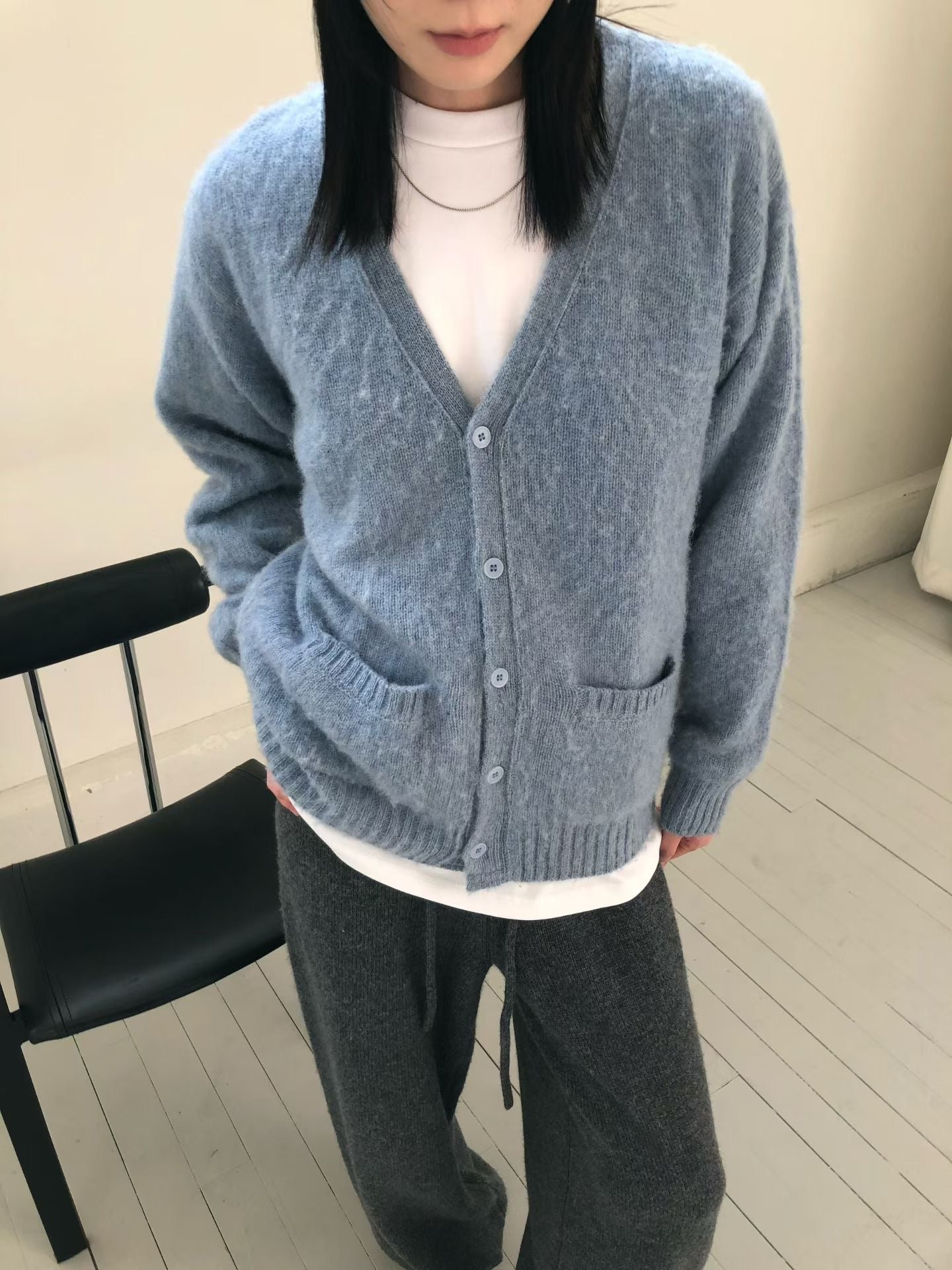 V領排釦針織外套 5色