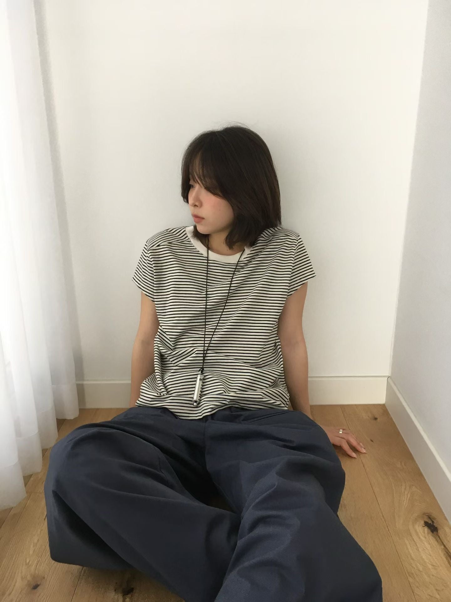 顯瘦小飛袖圓領綿質Tee (6 Colors)