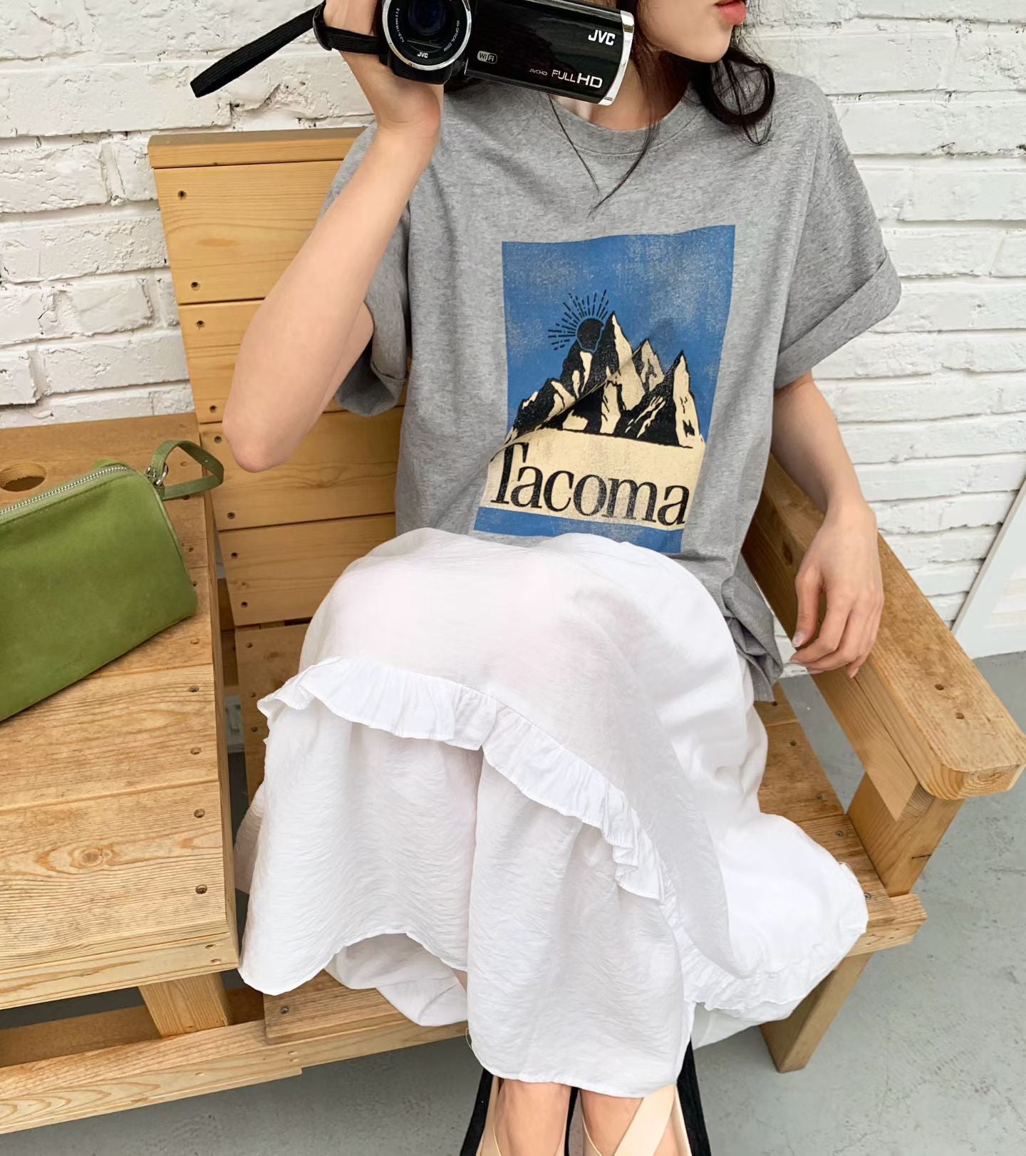 美式復古Tacoma山系印花短袖Tee