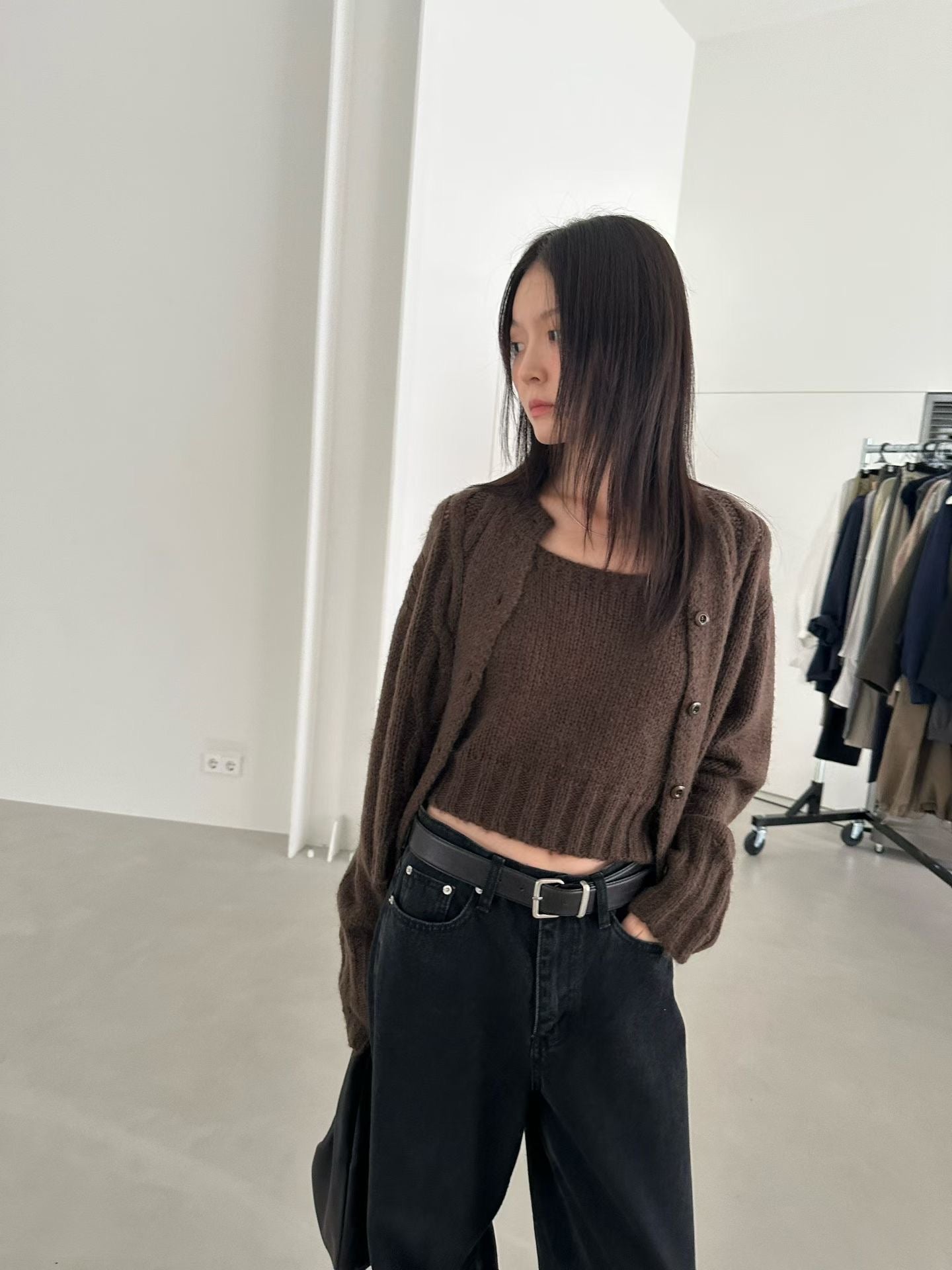 復古針織外套 3色