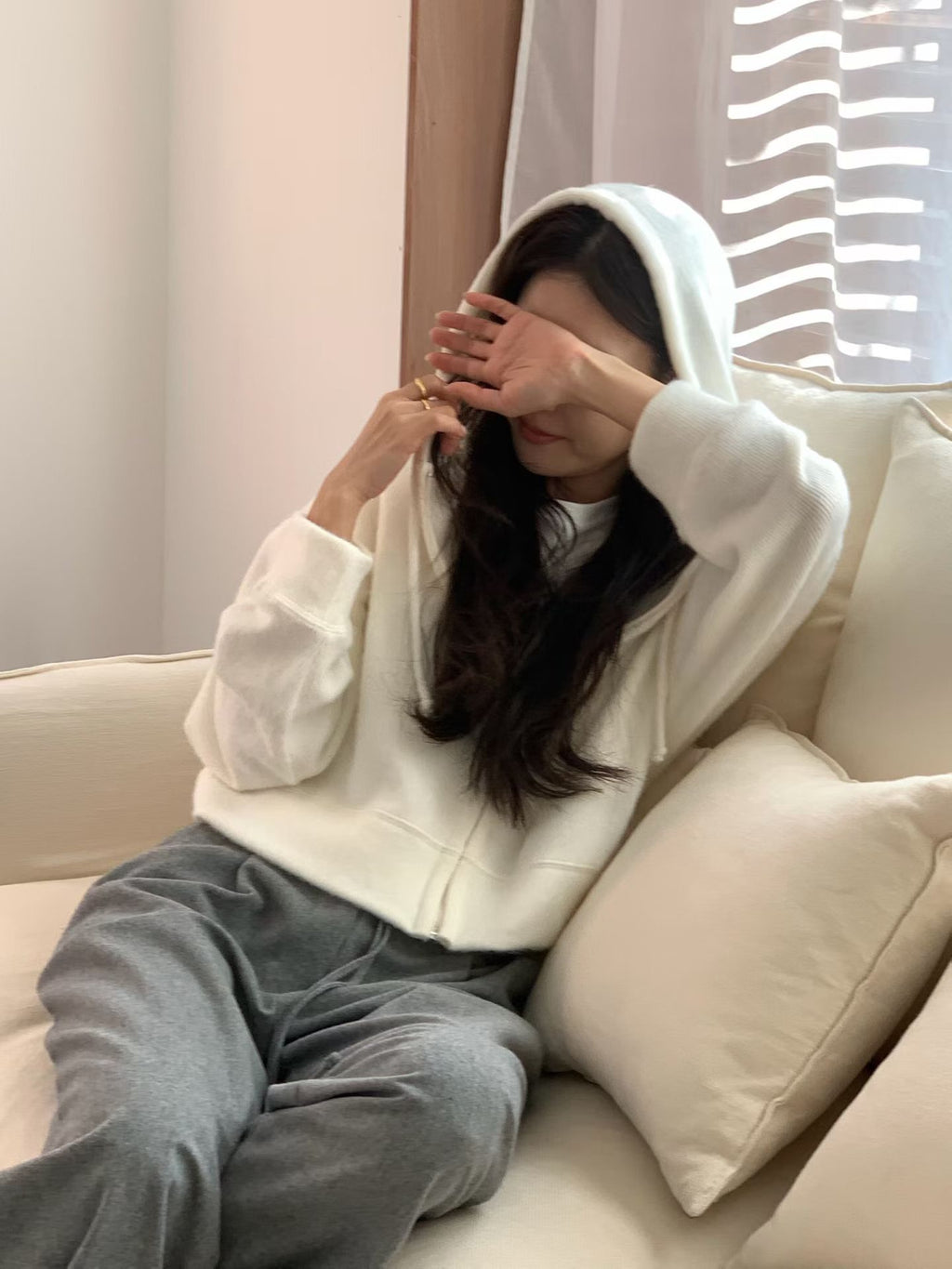 針織連帽外套 (2色)