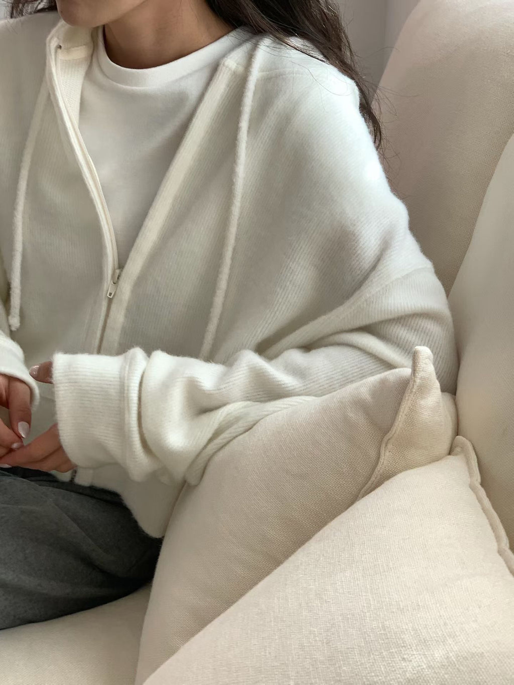 針織連帽外套 (2色)