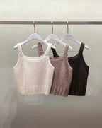 復古針織吊帶背心 3色