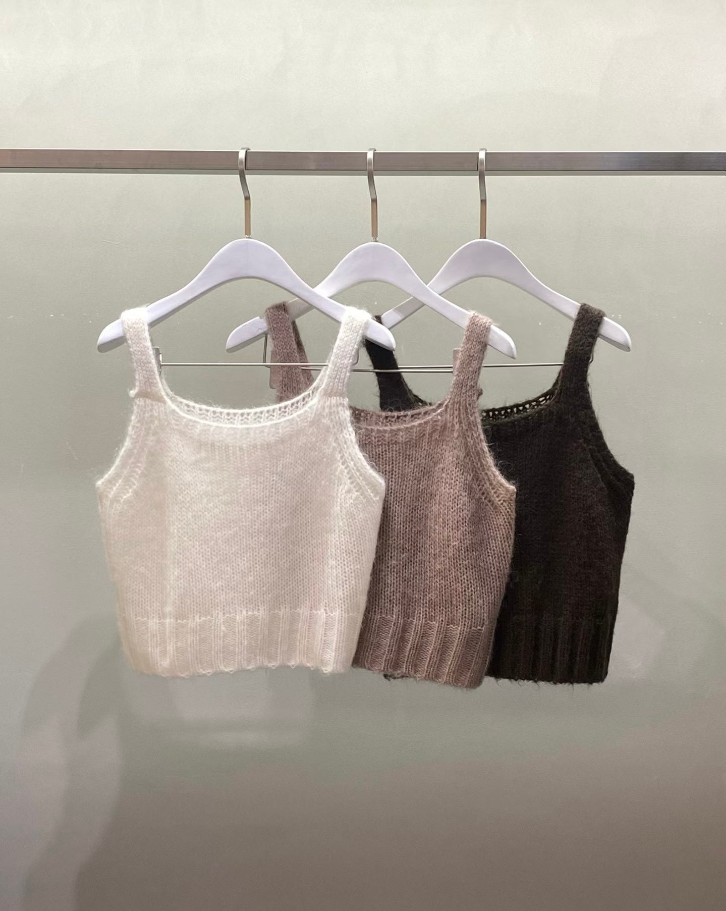 復古針織吊帶背心 3色