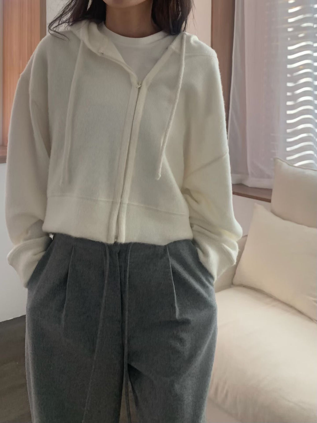 針織連帽外套 (2色)