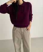 翻領針織上衣 4色