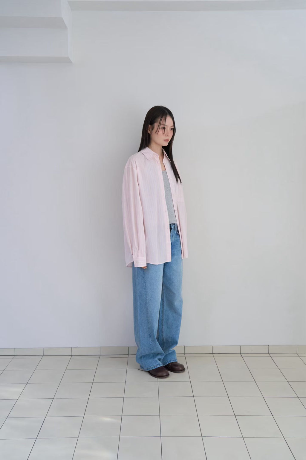 棉質條紋襯衫 (3色)