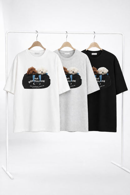 可愛狗狗印花寬鬆短袖 Tee (3 Colors)