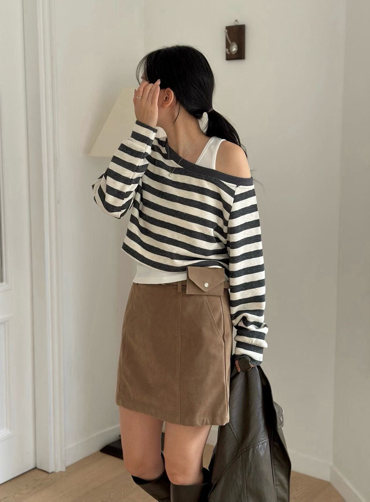 條紋露肩衛衣 3色