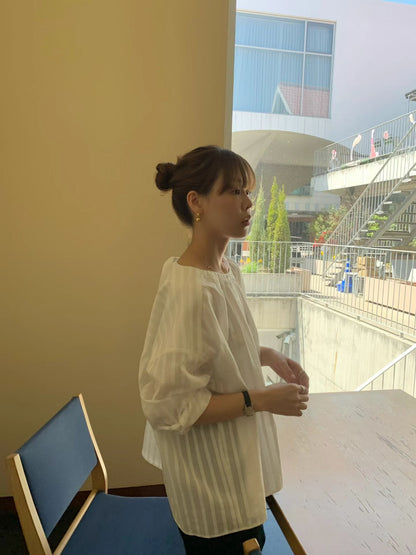 後蝴蝶結綁帶Blouse