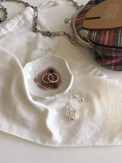 Perfume Bottle Silver Plated Long Necklace