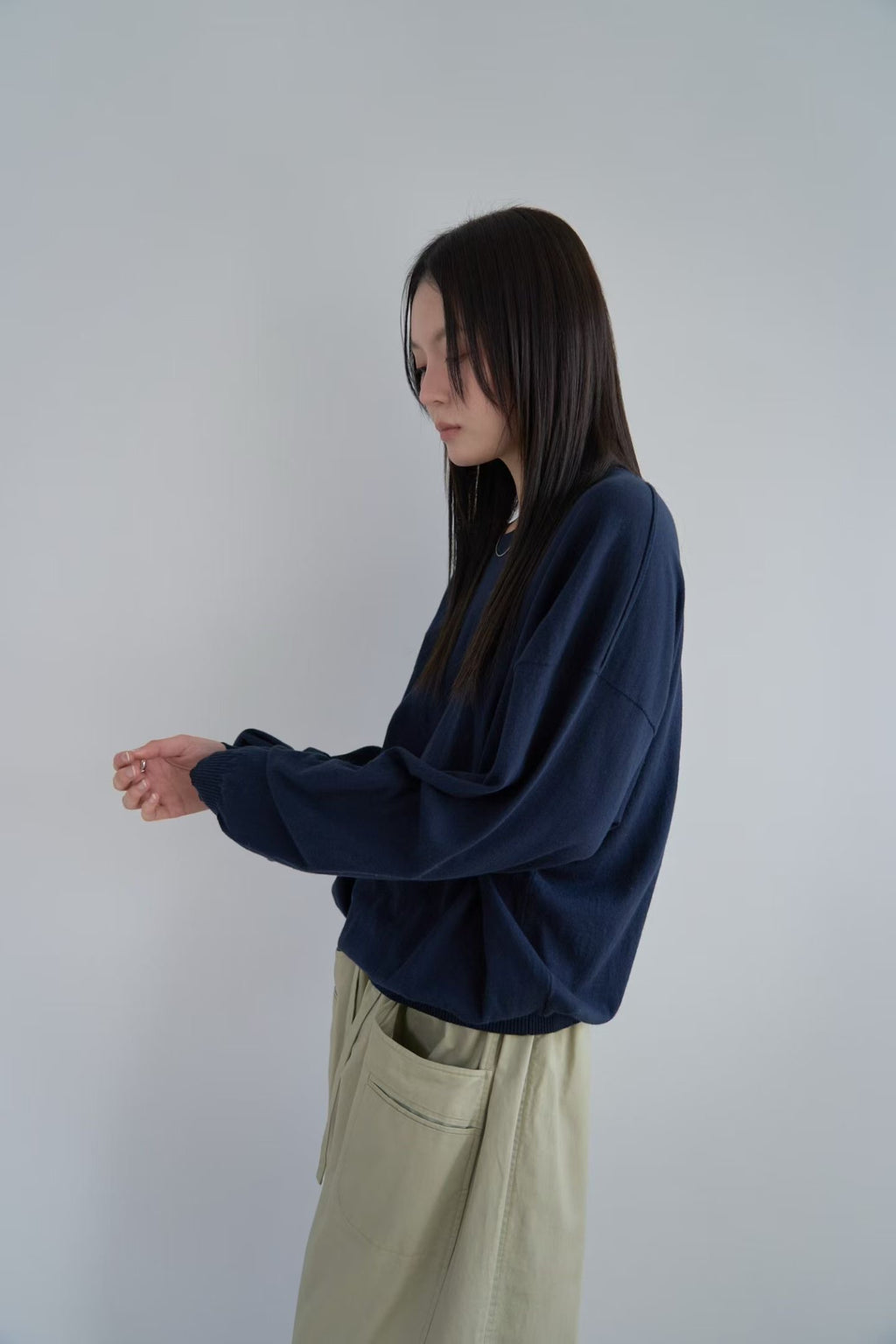 棉質寬鬆長褲 (2色)