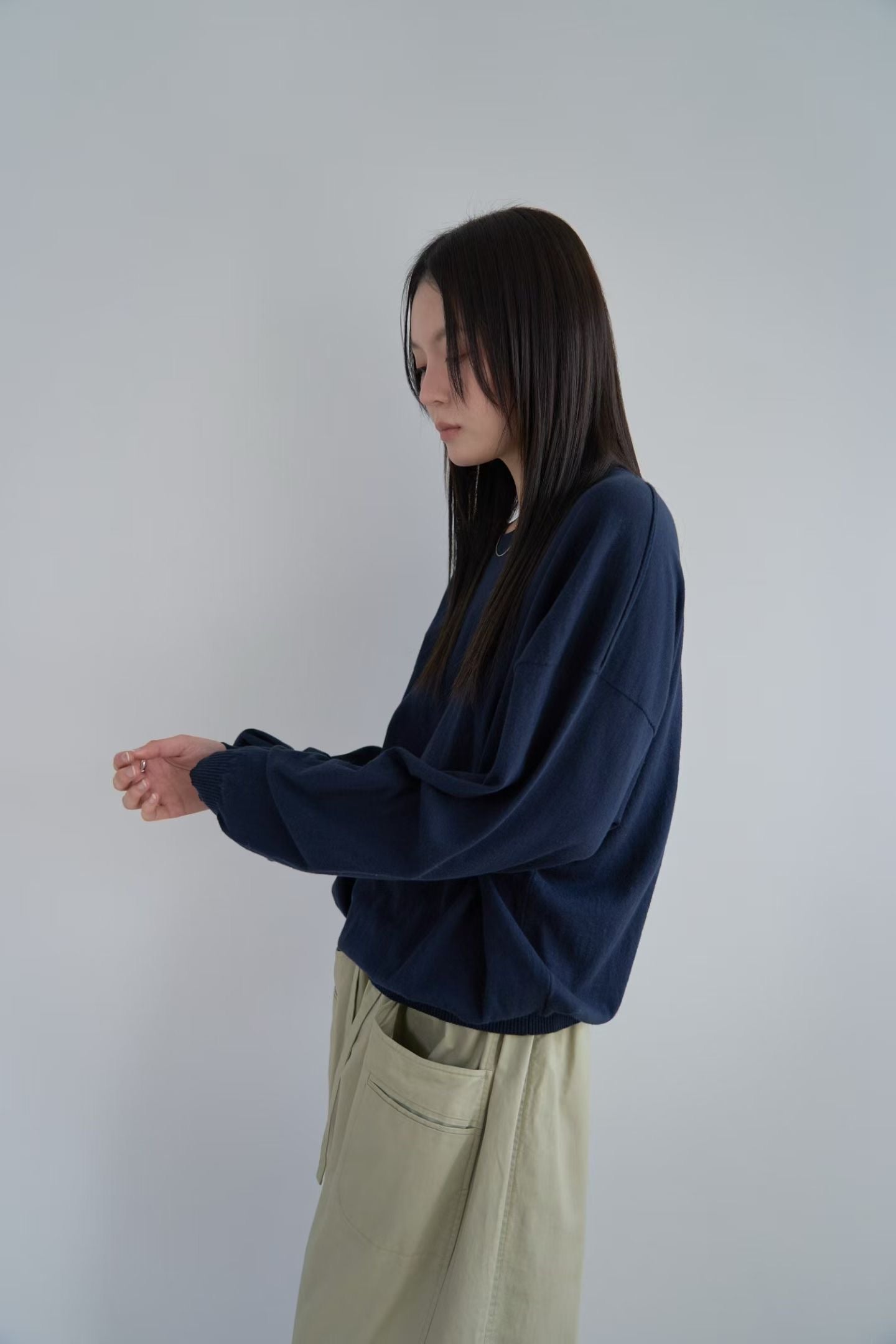 棉質寬鬆長褲 (2色)