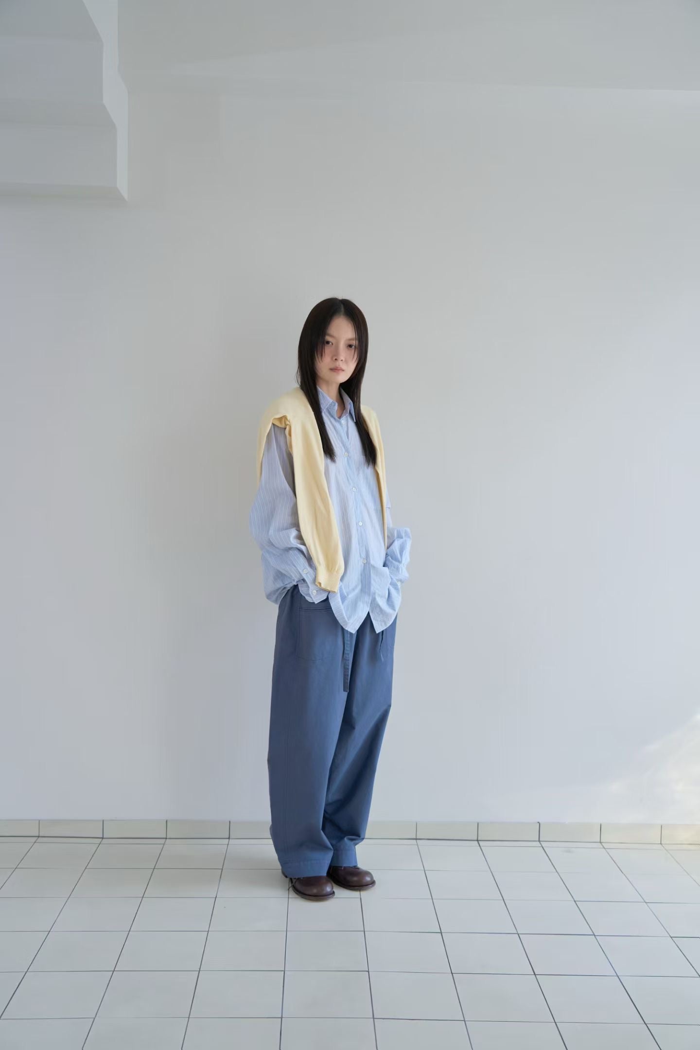 棉質條紋襯衫 (3色)