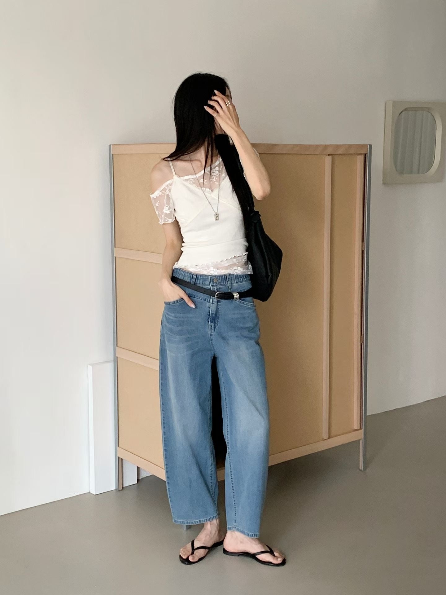 日常舒適彈力九分牛仔褲