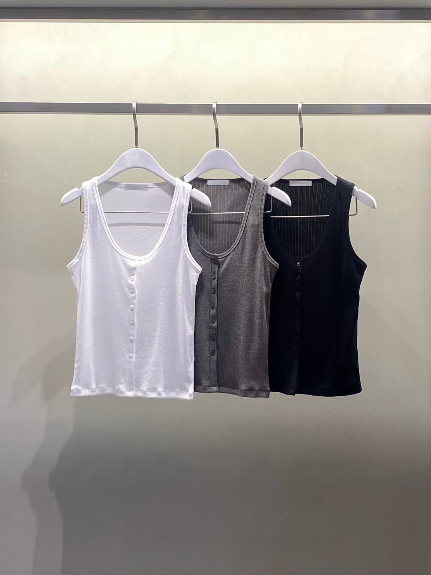 Minimalist Button-Front Tank Top (3 Colors)