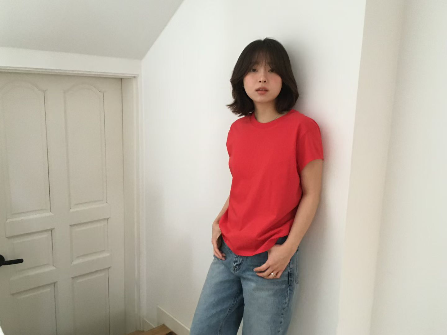 顯瘦小飛袖圓領綿質Tee (6 Colors)