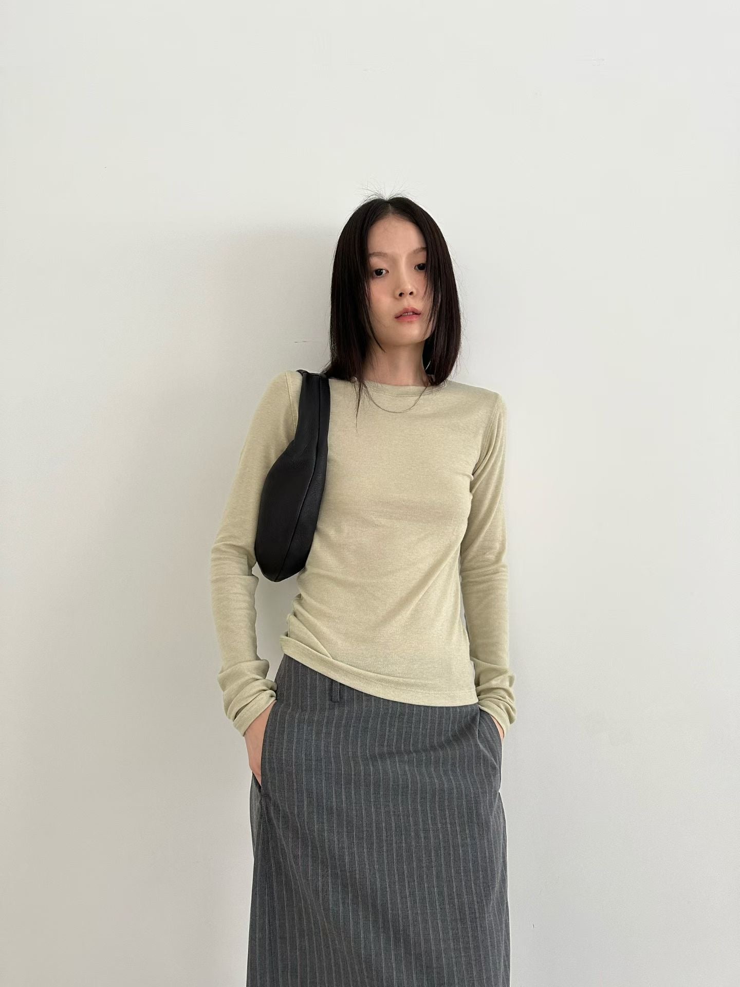 圓領淨色上衣 5色