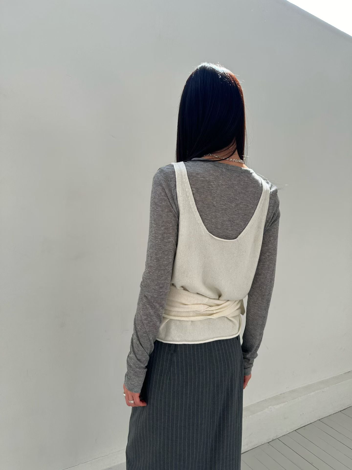 淨色針織無袖上衣 4色