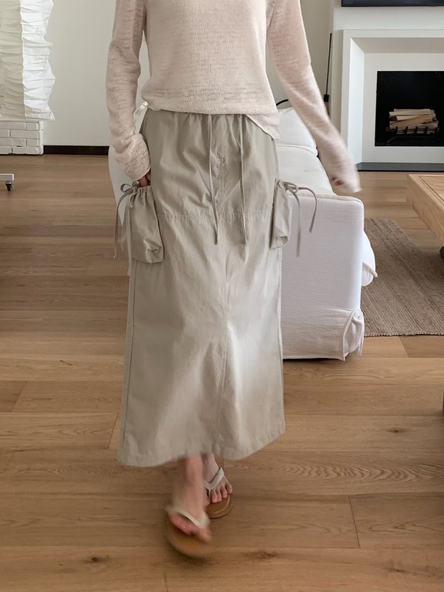 抽繩工裝裙 (2色)