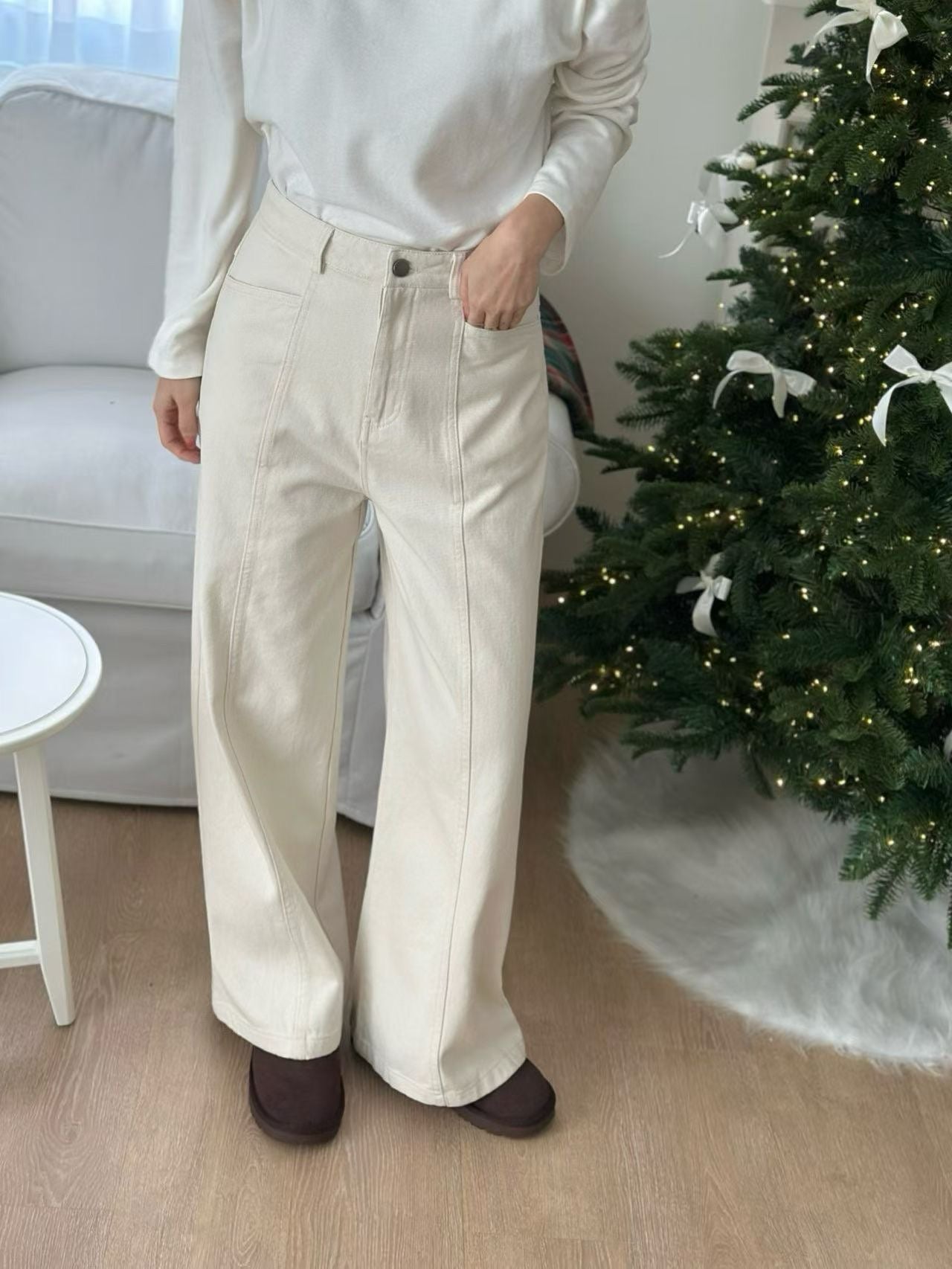 高腰寬鬆長褲 2色