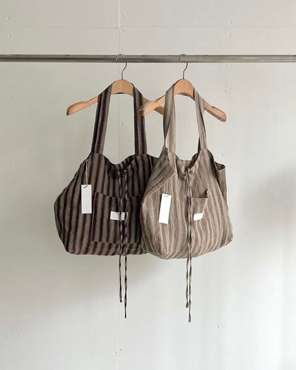 休閒條紋tote bag (2 Colors)