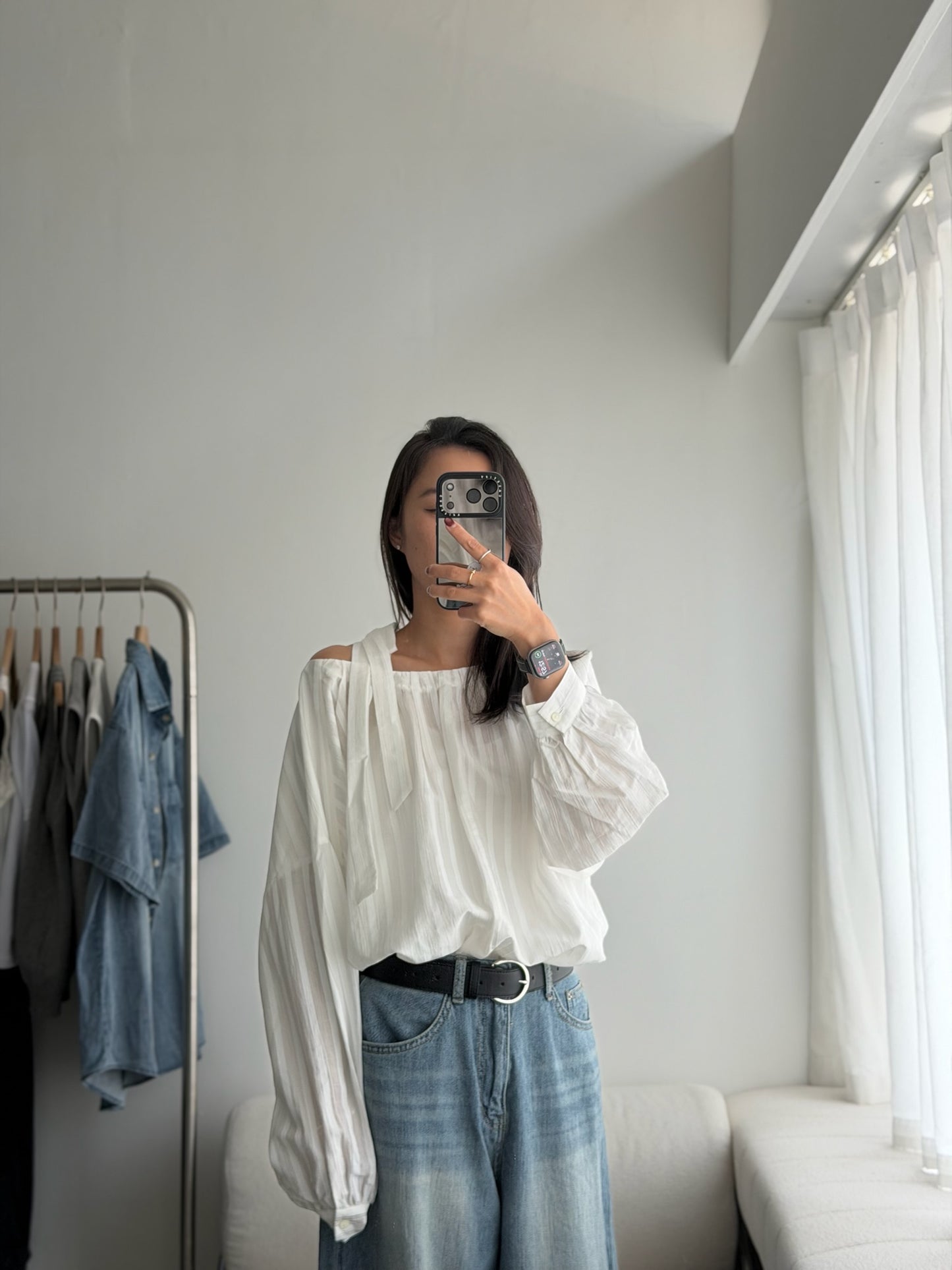 後蝴蝶結綁帶Blouse