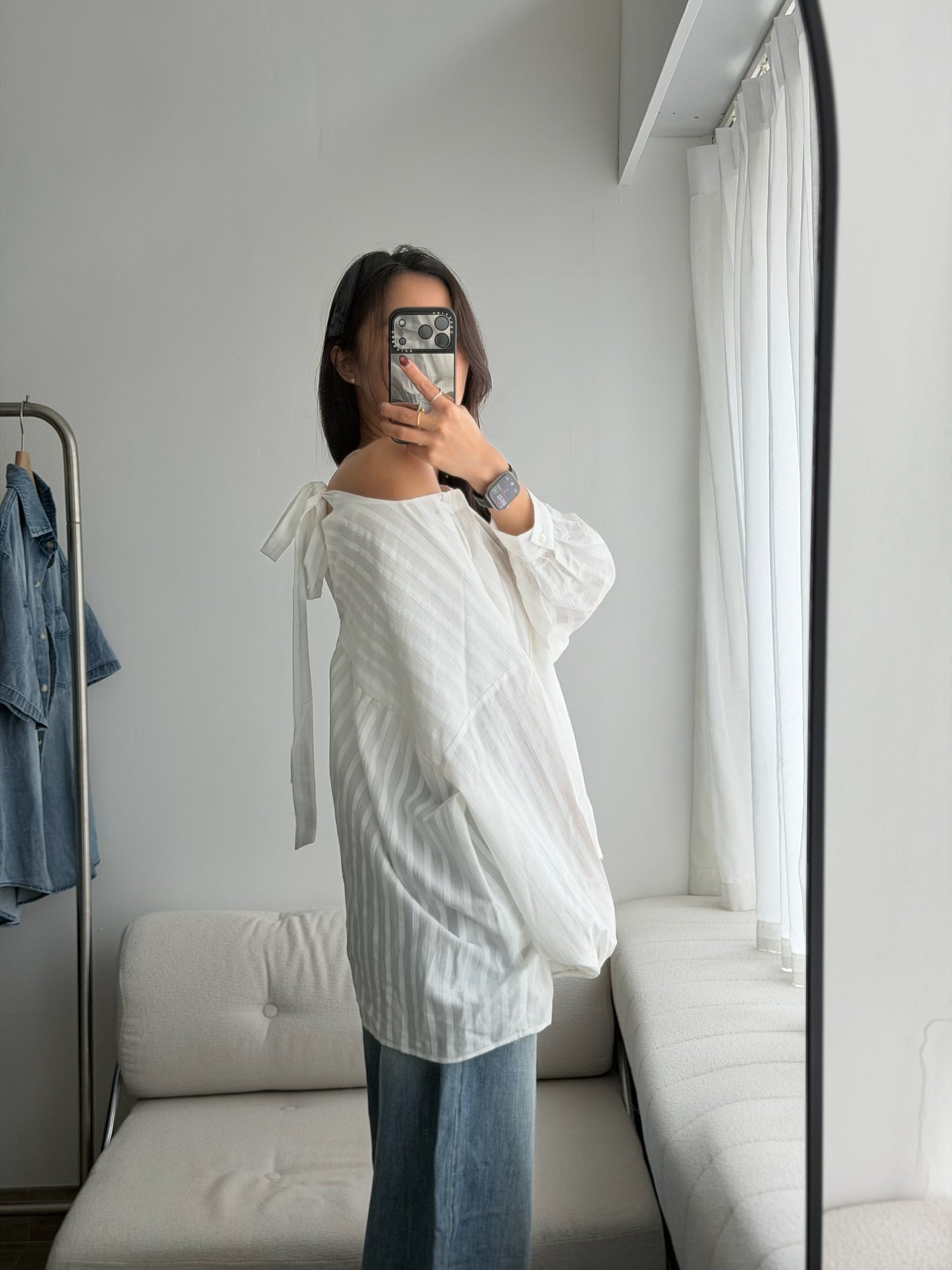 後蝴蝶結綁帶Blouse