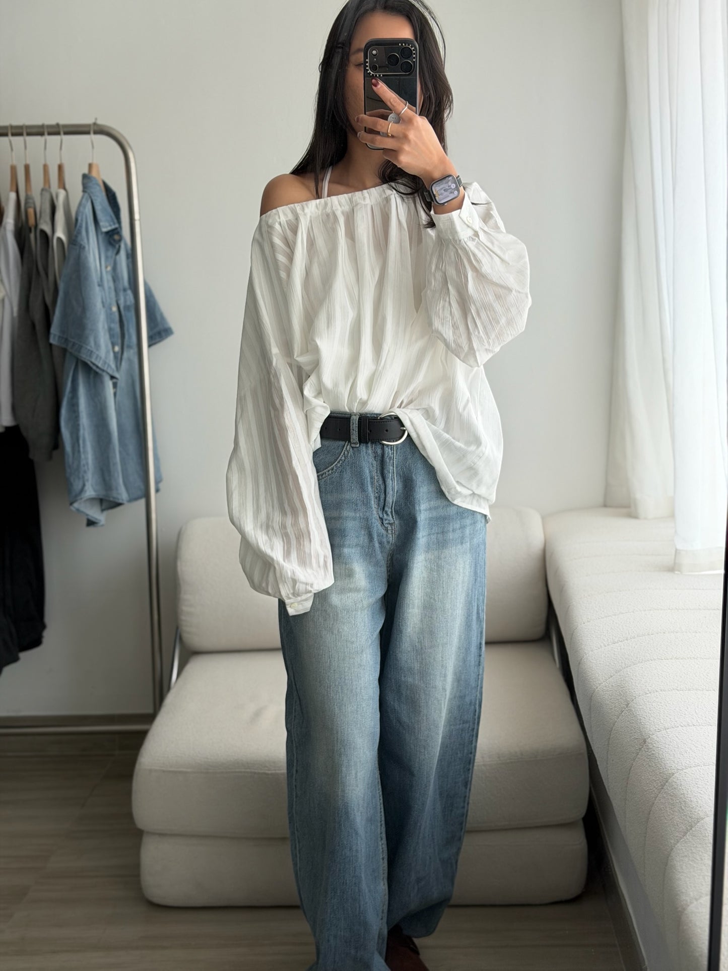 後蝴蝶結綁帶Blouse