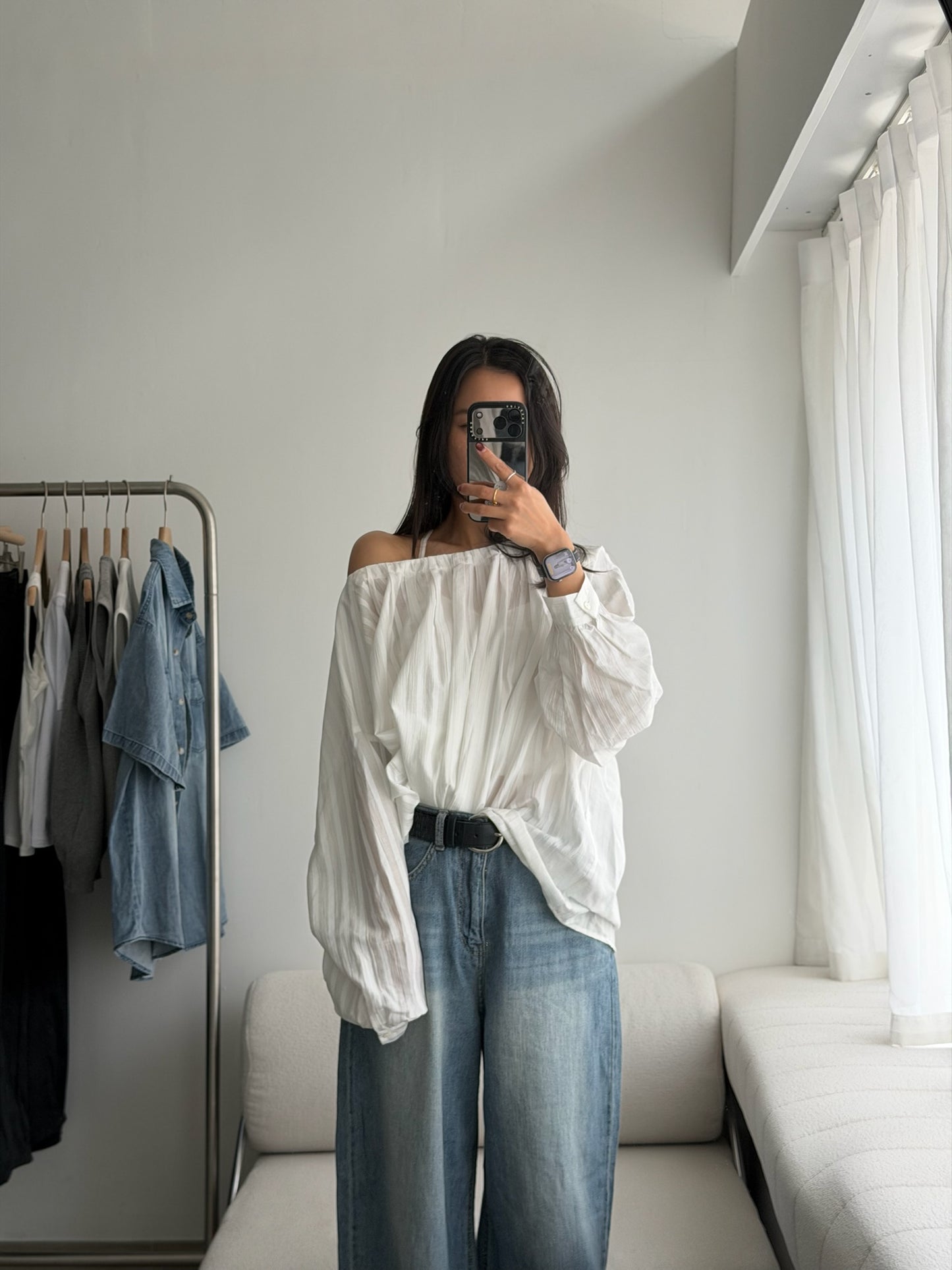 後蝴蝶結綁帶Blouse