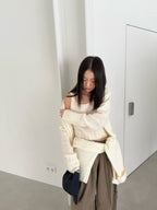 復古針織外套 3色