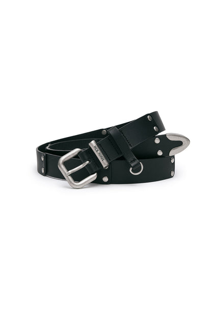 Matinkim DOUBLE STUD LEATHER BELT IN BLACK