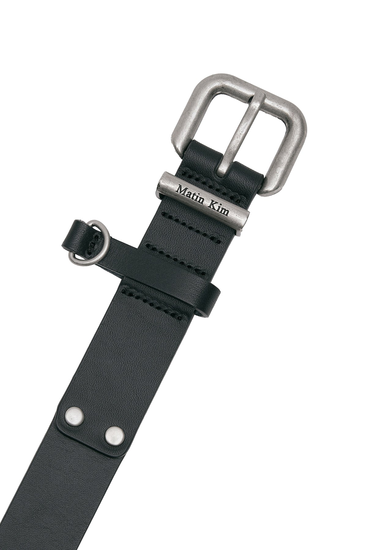 Matinkim DOUBLE STUD LEATHER BELT IN BLACK
