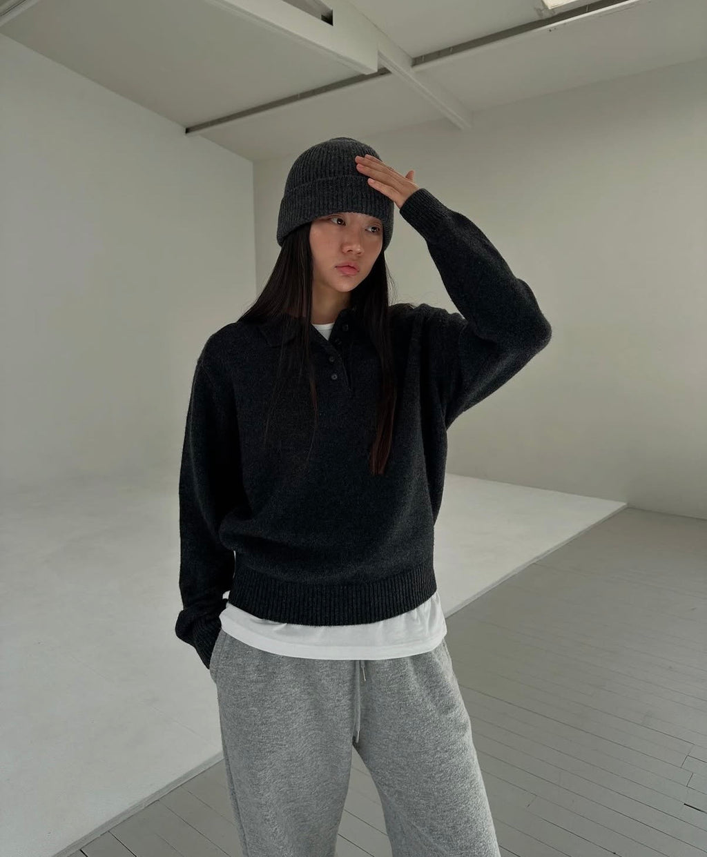 翻領針織上衣 4色