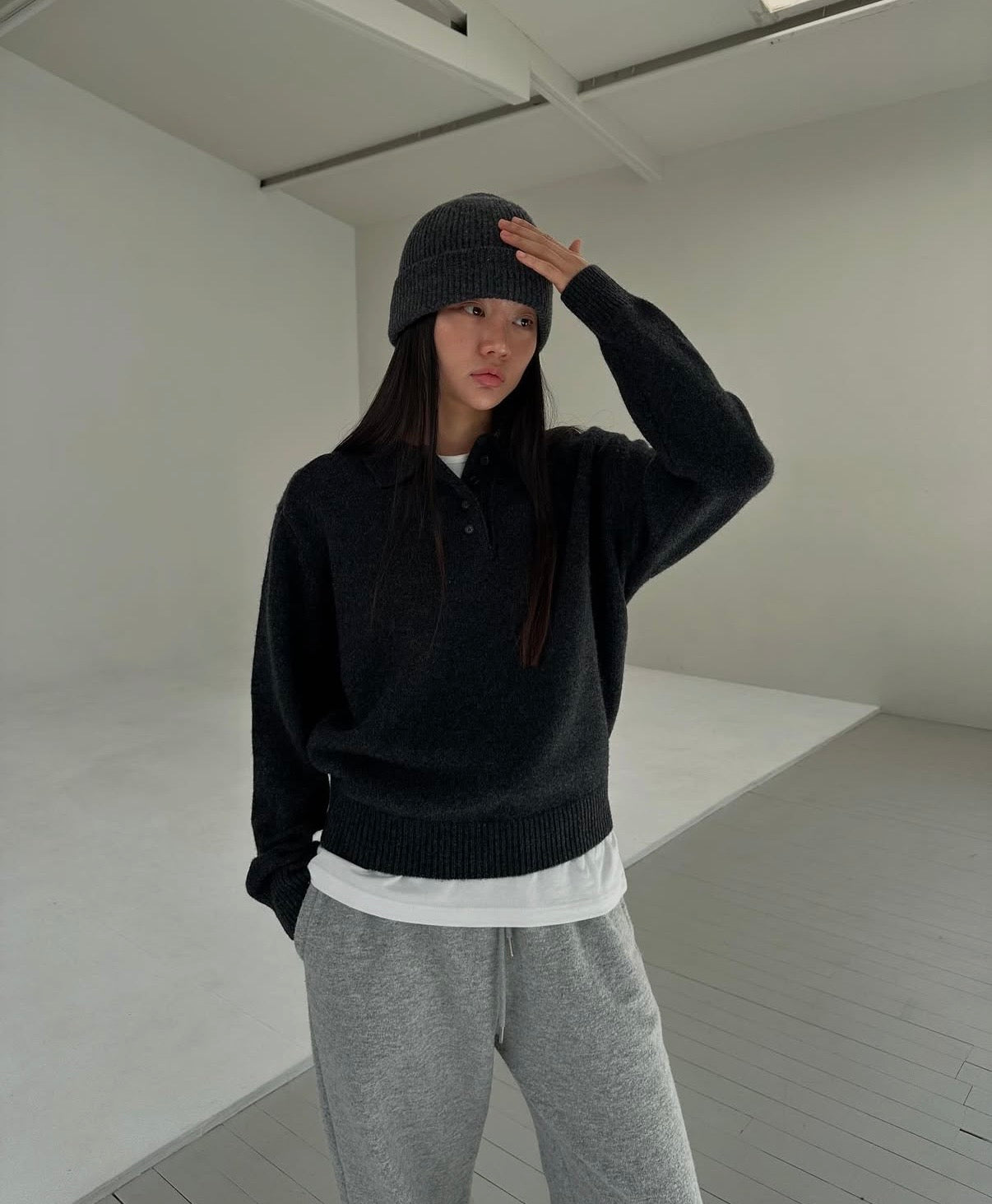 翻領針織上衣 4色